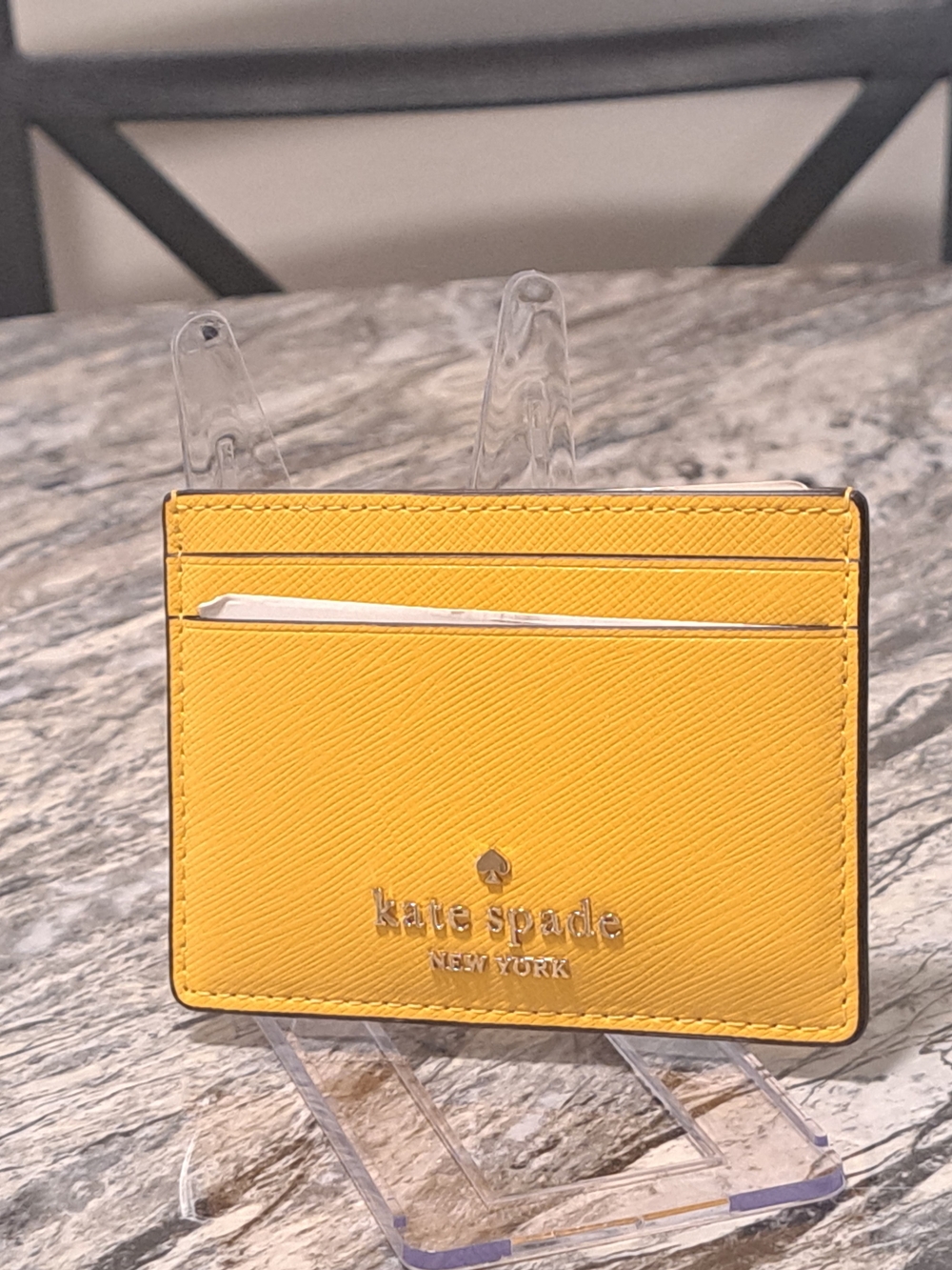 kate spade New York Yellow Saffiano Cardholder